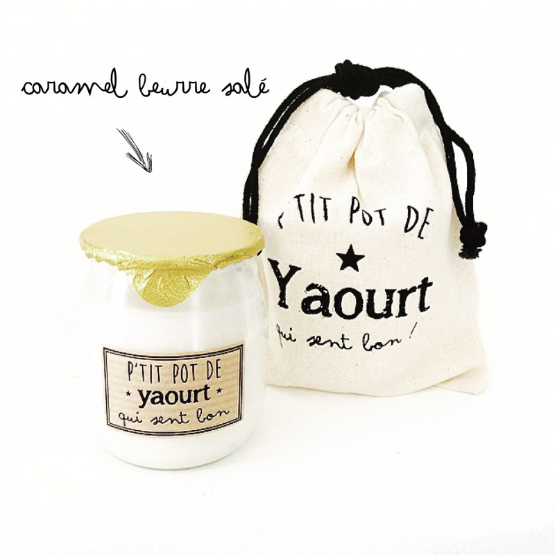 Bougie P'tit pot de yaourt Caramel Beurre Salé