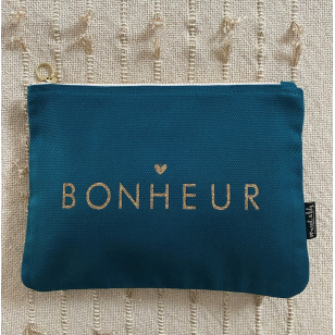 Trousse Bleu Paon "Bonheur"