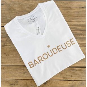 Tee-shirt blanc "Baroudeuse"