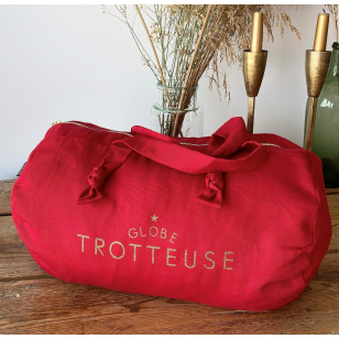 Sac Polochon rouge coquelicot- Globe Trotteuse
