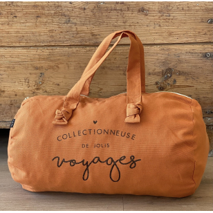 Sac Polochon -orange confite - Collectionneuse de jolis voyages