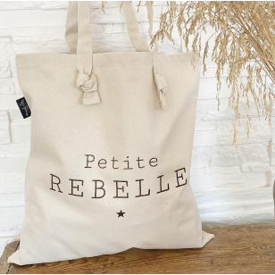 Tote-Bag à noeuds écru " Petite Rebelle"