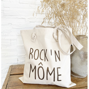 Tote-Bag à noeuds écru " Rock'N Môme"