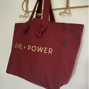 Cabas Lily - Bordeaux - "Girl Power"