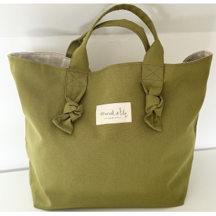 City Bag coton - Vert Avocat