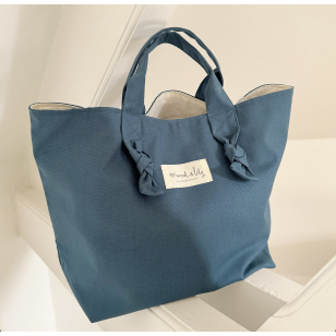 City Bag coton - Bleu Pétrole