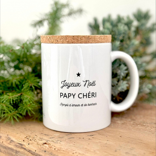 Mug "Joyeux Noël Papy Chéri" avec son couvercle...