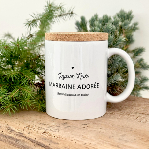 Mug "Joyeux Noël Marraine Adorée" avec son...