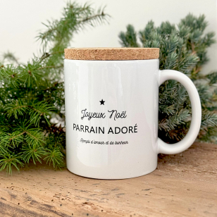 Mug "Joyeux Noël Parrain Adoré" avec son...