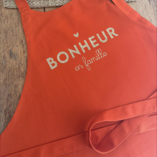 Tablier - Mandarine - Bonheur en Famille