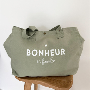 Grand Cabas - Vert Amande - Bonheur en Famille