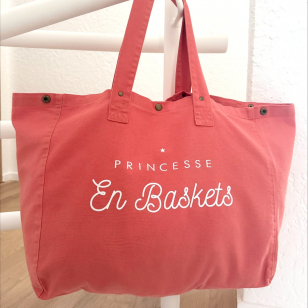 Grand Cabas - rose corail - Princesse en Baskets