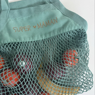 Sac Filet à provisions - Vert Sauge- Super Maman