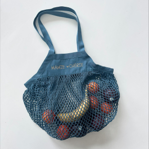 Sac Filet à provisions - Bleu- Mamie Chérie