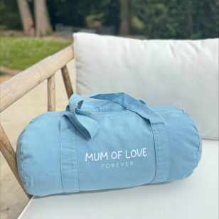 Sac Polochon coton bio - Bleu Pastel - Mum of Love
