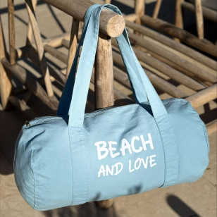 Sac Polochon coton bio - Bleu Pastel - Beach...